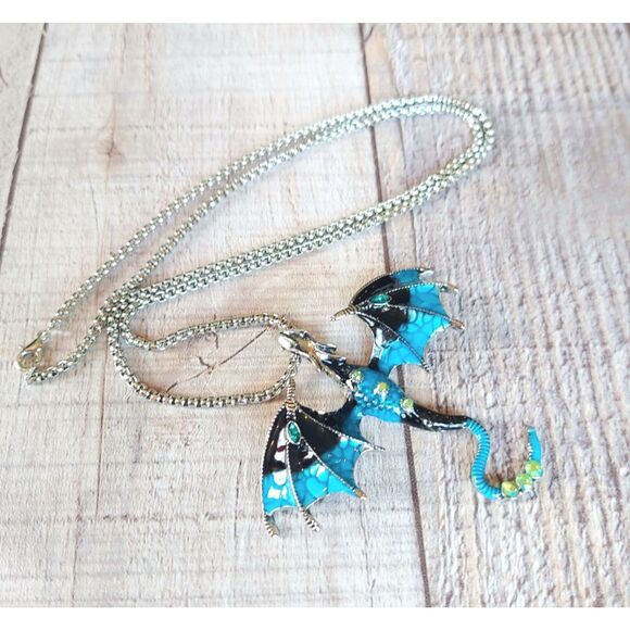 Jewelry - Dragon Necklace Blue and Black